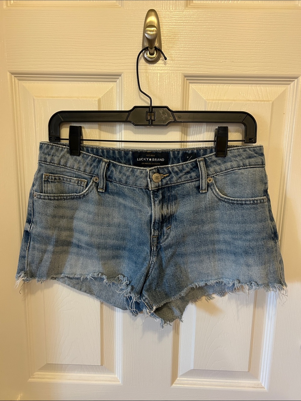 Lucky Brand Washed Blue Denim Frayed Hem Shorts